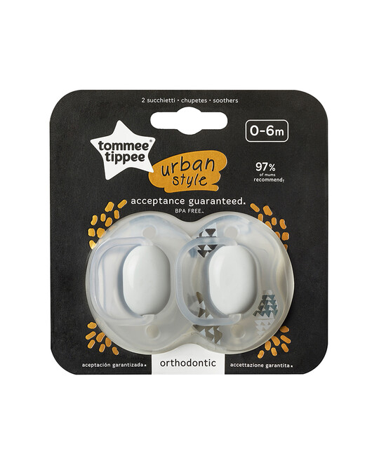 Tommee Tippee Closer to Nature 2X 0-6M URBAN STYLE Soother Clear image number 3